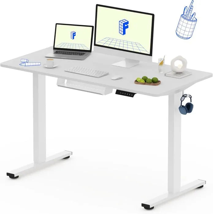 Bureau Électrique Assis-Debout Premium 120 cm – Réglable, Mémoire & Gestion des câbles