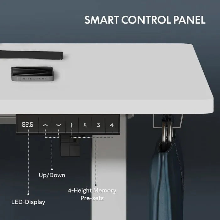 Bureau Électrique Assis-Debout Premium 120 cm – Réglable, Mémoire & Gestion des câbles